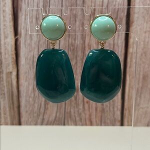 J. Crew Green and Gold Earrings